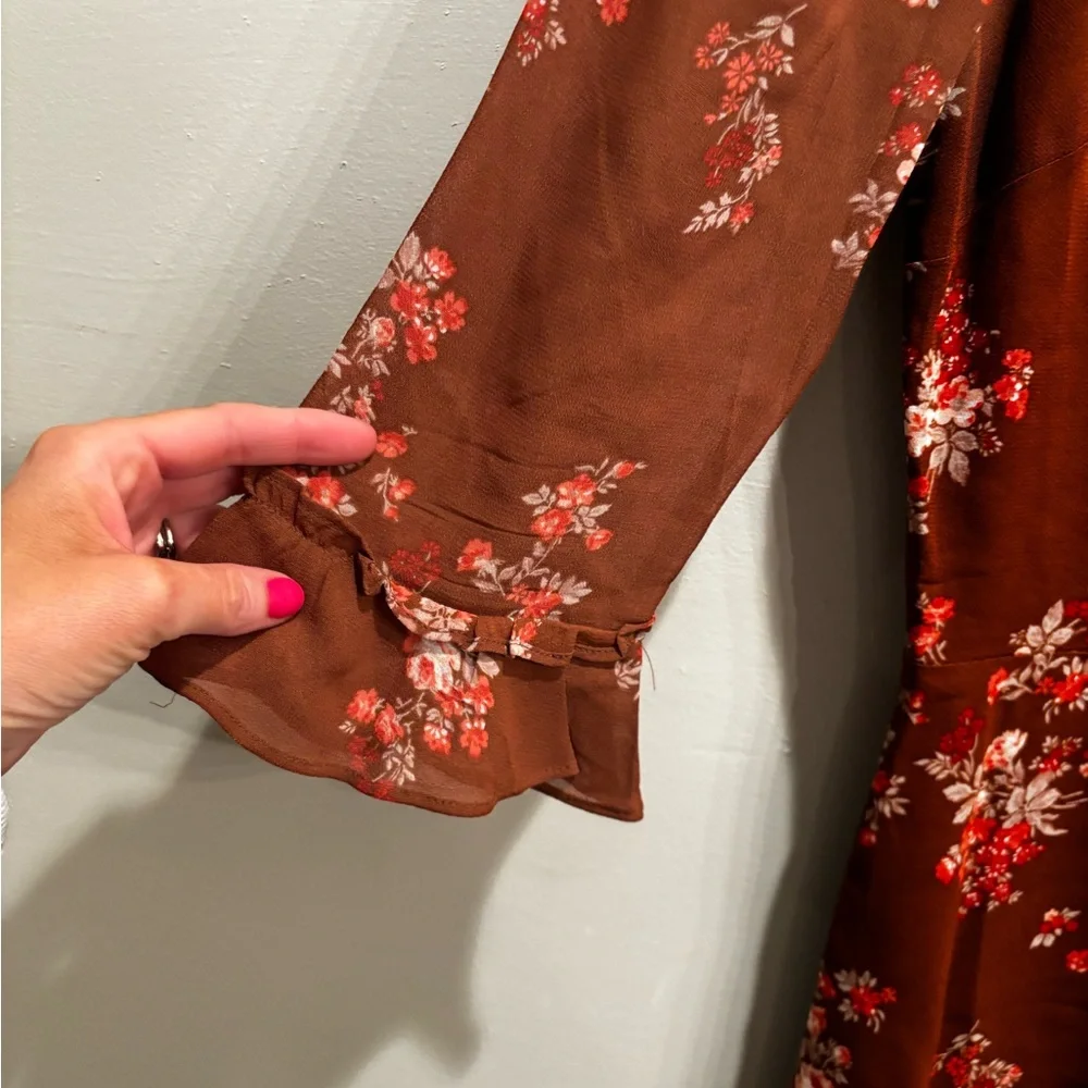 Reformation Brown Floral Mini Dress - Picture 3 of 13